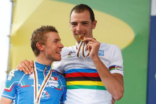2008年の世界選手権で金銀を独占したアレッサンドロ・バッラン（イタリア）とダミアーノ・クネゴ（イタリア、ともにランプレ）