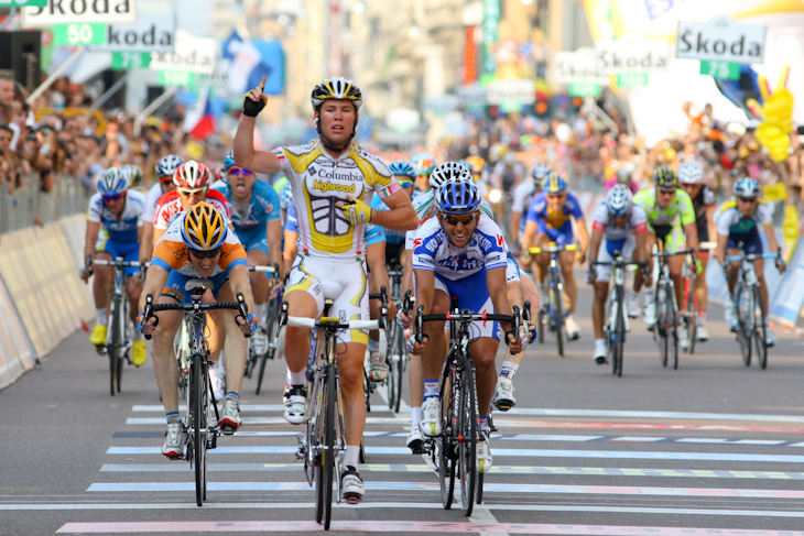 2009年ジロ・デ・イタリア　第9ステージでカヴェンディッシュに破れて2位に入ったアラン・デーヴィス（オーストラリア、当時クイックステップ）