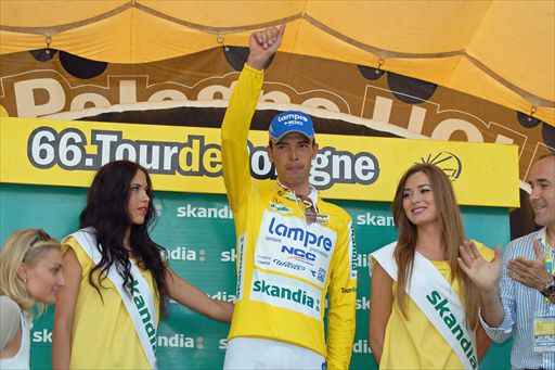 ステージ2位のアレッサンドロ・バッラン（イタリア、ランプレ）がリーダージャージを死守