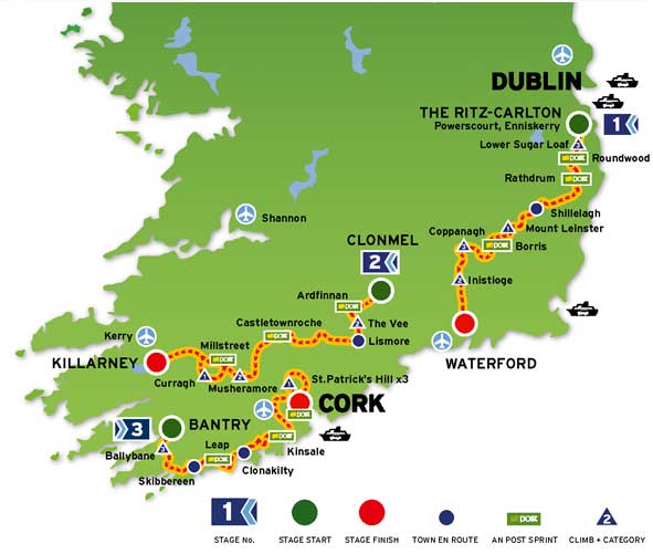ツアー・オブ・アイルランド2009コースマップ