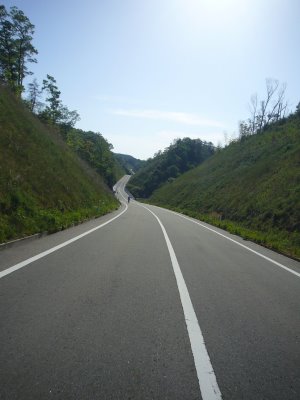 突き抜けるような道。気持ちよく走れました