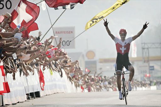 ロード世界選手権2009タイムトライアル　地元スイスで3度目の優勝を飾ったファビアン・カンチェラーラ（スイス、サクソバンク）