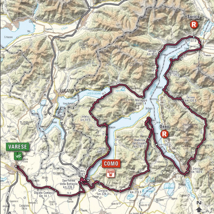 ジロ・ディ・ロンバルディア　コースマップ