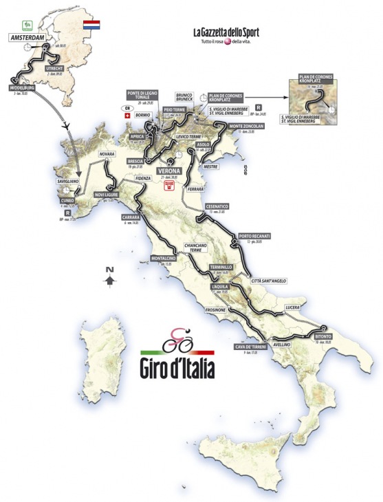 ジロ・デ・イタリア2010コース全体図