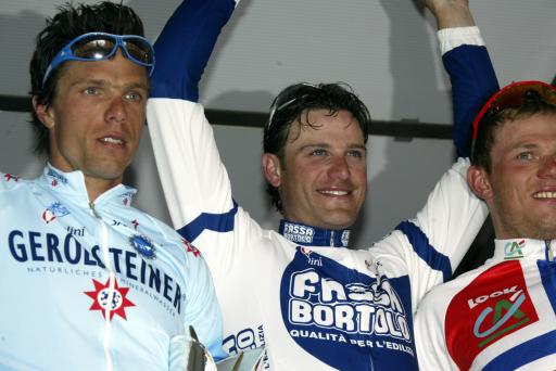 2005年のミラノ〜サンレモで優勝したアレッサンドロ・ペタッキ（イタリア）と2位のダニーロ・ホンド（ドイツ）