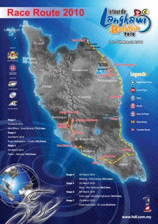 マレー半島東岸から西岸の首都クアラルンプールを目指すツール・ド・ランカウイ2010