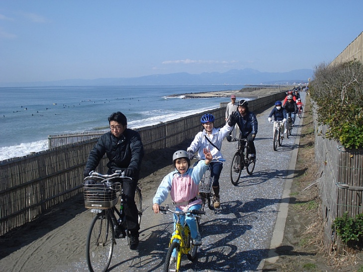 湘南海岸ファミリーサイクリングは富士山の眺望も楽しめた