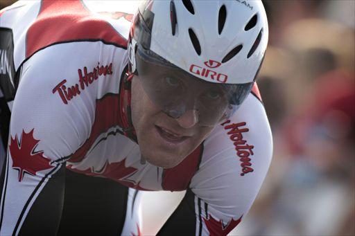 2008年のロード世界選手権個人タイムトライアルで銀メダルを獲得したスヴェイン・タフト（カナダ）