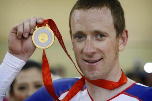 北京オリンピック　個人追い抜きで金メダルを獲得したブラドレー・ウィギンズ