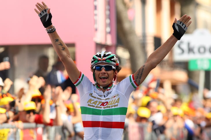 ジロ・デ・イタリアでステージ優勝を飾ったフィリッポ・ポッツァート（イタリア、カチューシャ）