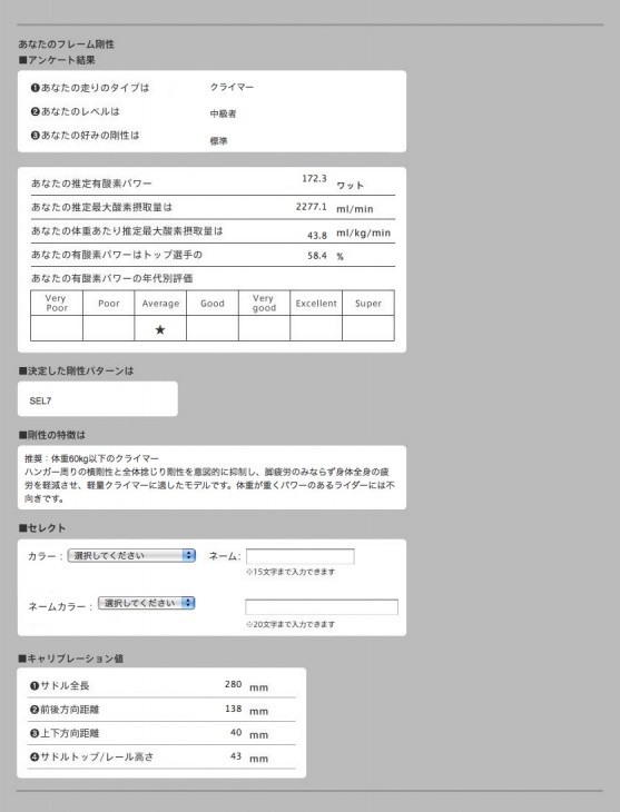 測定結果一覧画面2(実際は1、2が繋がって表示される)