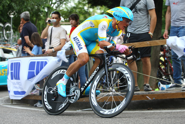 トップから17秒遅れのステージ3位に入ったアレクサンドル・ヴィノクロフ（カザフスタン、アスタナ）