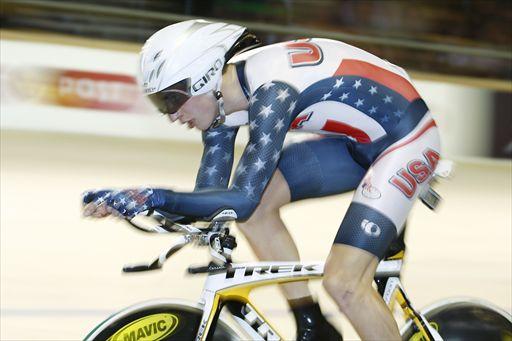 2010年トラック世界選手権の個人追い抜きで連覇を達成したタイラー・フィニー(アメリカ)