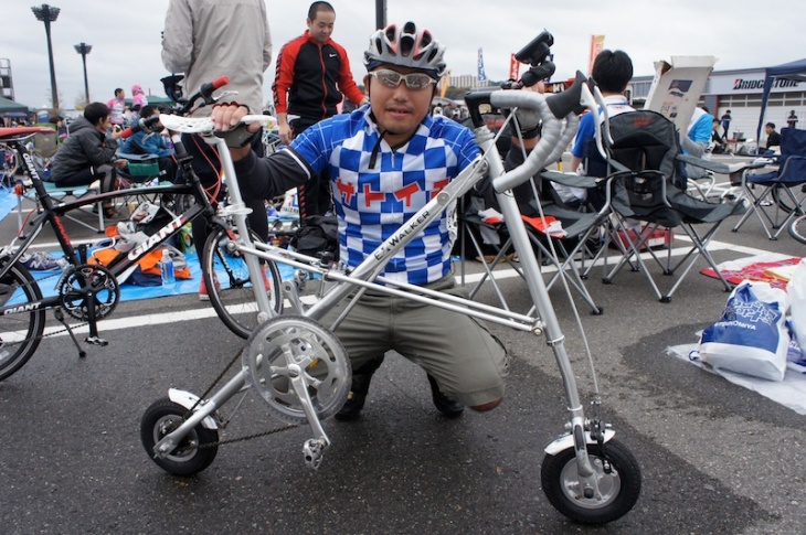 超小径車で参戦！でもさすがに坂は登れません。