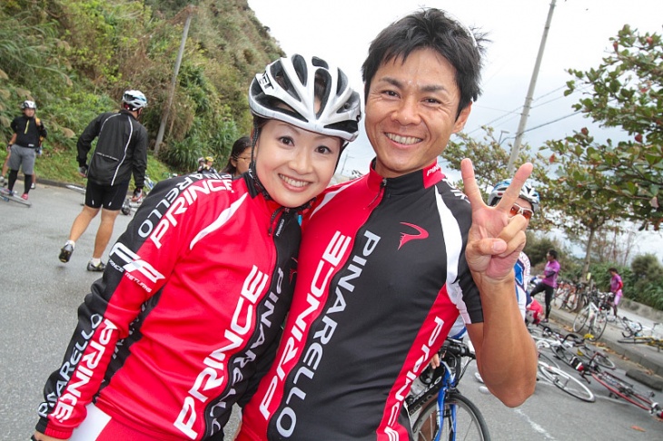 全身ピナレロで決めた若山さん夫妻 いつもロングライドを楽しんでます