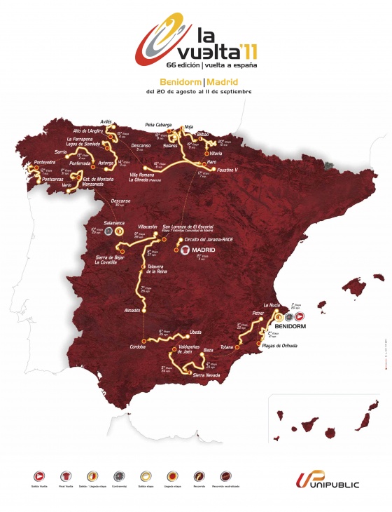 ブエルタ・ア・エスパーニャ2011コース全体図