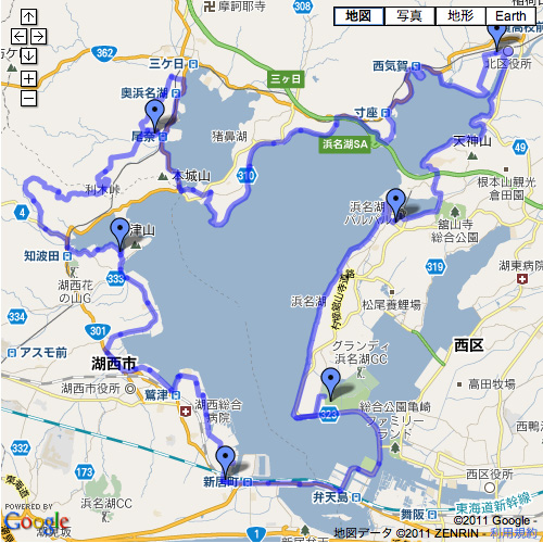 レギュラーコースは浜名湖を1周する約80kmの設定