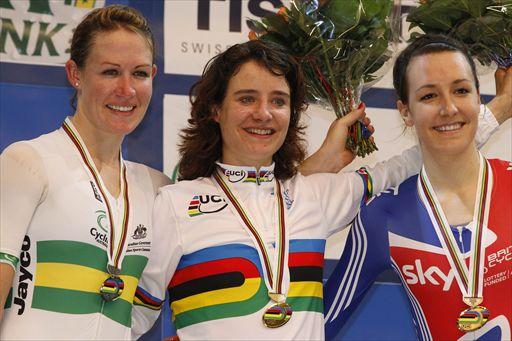 女子スクラッチレース 優勝したマリアンヌ・フォス(オランダ)