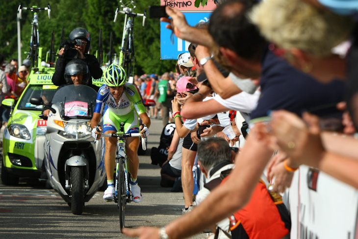 34秒差のステージ2位に入ったヴィンチェンツォ・ニーバリ（イタリア、リクイガス・キャノンデール）