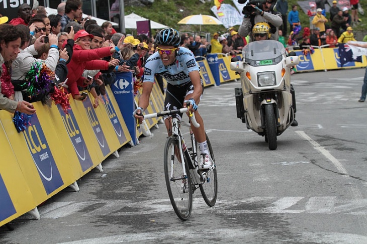 ライバルたちについていけなかったアルベルト・コンタドール（スペイン、サクソバンク）はステージ8位　43秒遅れ