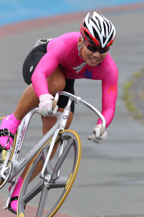 男子スプリント予選　1位タイムの橋本凌甫(日本大)10.898