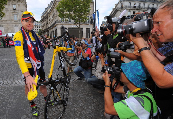ツール・ド・フランス2011でマイヨジョーヌを獲得したカデル・エヴァンス（BMCレーシングチーム）