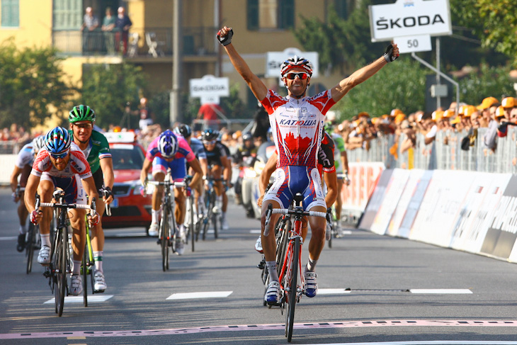 直前のグラン・ピエモンテで優勝したダニエル・モレーノ（スペイン、カチューシャ）