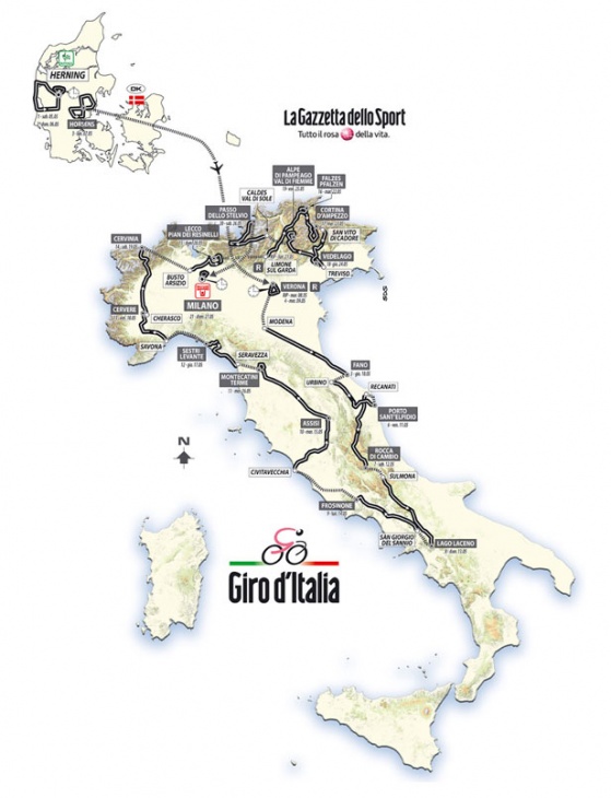 ジロ・デ・イタリア2012コース全体図
