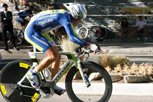 ステージ2位に入ったヴィンチェンツォ・ニーバリ（イタリア、リクイガス・キャノンデール）