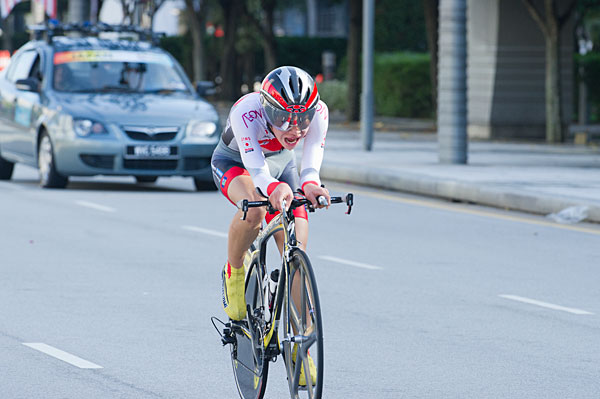 個人タイムトライアル男子ジュニア25.6kmで2位となった西村大輝（東京・昭和第一学園高校）