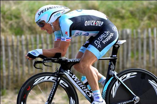 第3bステージ　トップタイムで優勝したシルヴァン・シャヴァネル（フランス、オメガファーマ・クイックステップ）