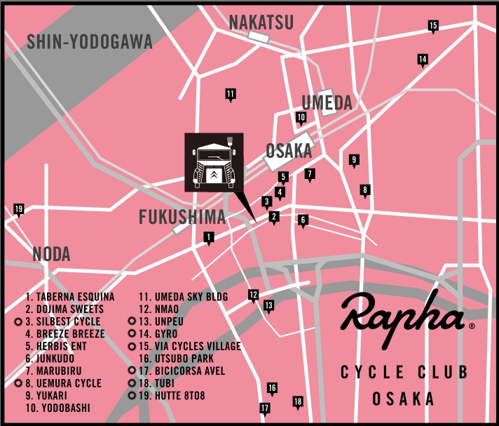 RCCO(ラファ・サイクルクラブ大阪)地図