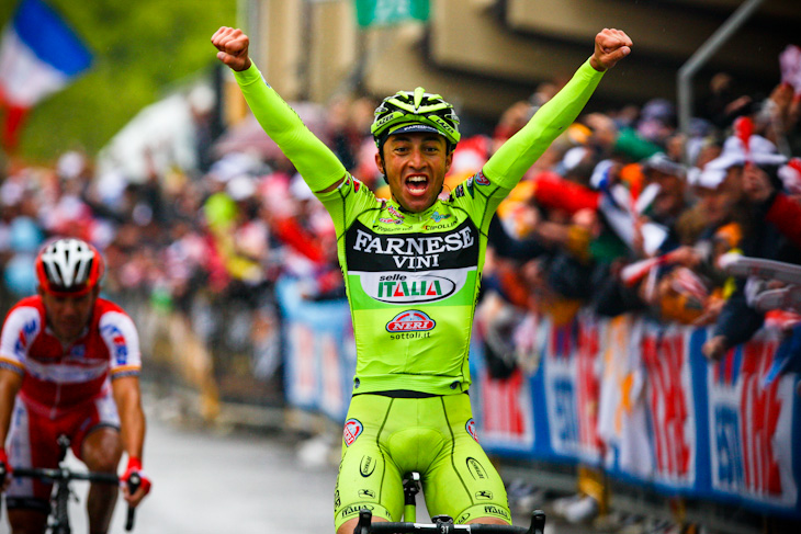2012年ジロ・デ・イタリアでステージ優勝を飾ったマッテーオ・ラボッティーニ(イタリア、当時ファルネーゼヴィーニ)