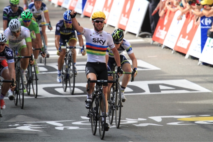 ツール・ド・フランス第2ステージを制したマーク・カヴェンディッシュ（イギリス、チームスカイ）