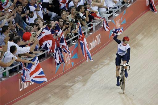 女子ケイリン　優勝したヴィクトリア・ペンドルトン（イギリス）