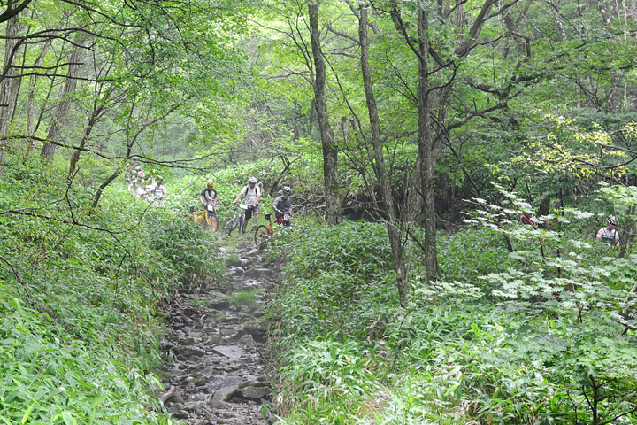 コース序盤から担ぎ区間の連続