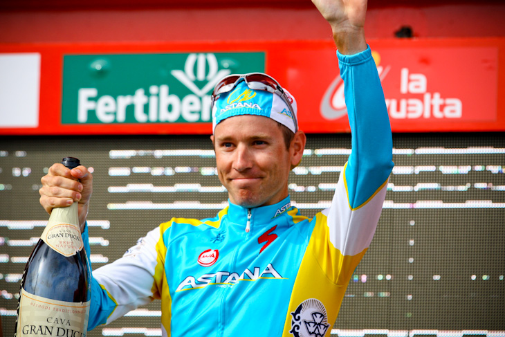 ステージ優勝を飾ったフレデリック・ケシアコフ(スウェーデン、アスタナ)
