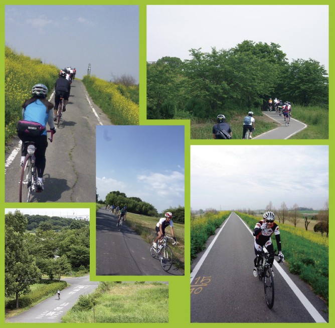 サイクリングに好適な荒川・彩湖周辺