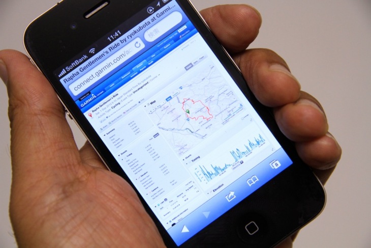 ガーミンコネクトはスマホからも閲覧可能
