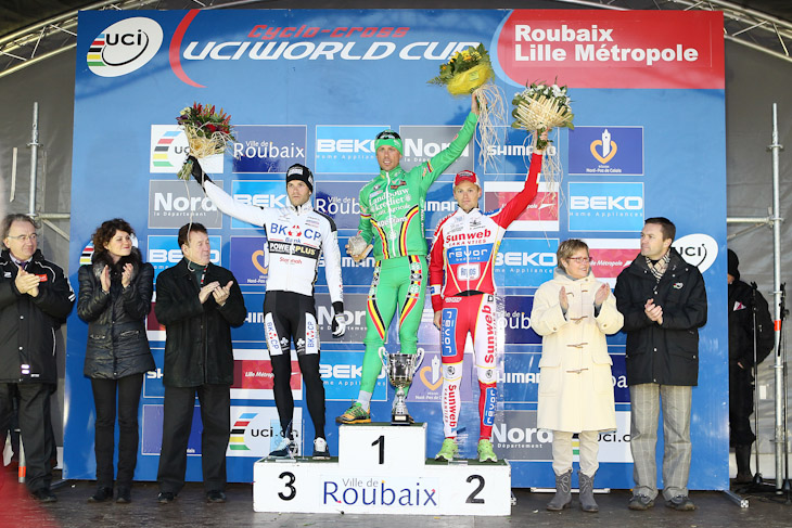 UCIシクロクロスワールドカップ2012-2013第4戦表彰台