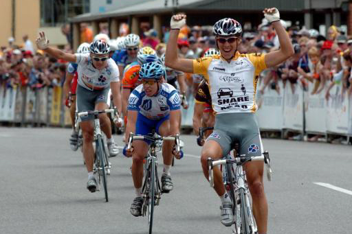 2004年のツアー・ダウンアンダーでステージ優勝を飾ったフィリップ・ジルベール（ベルギー）