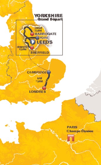 ツール・ド・フランス2014第1～第3ステージコースマップ
