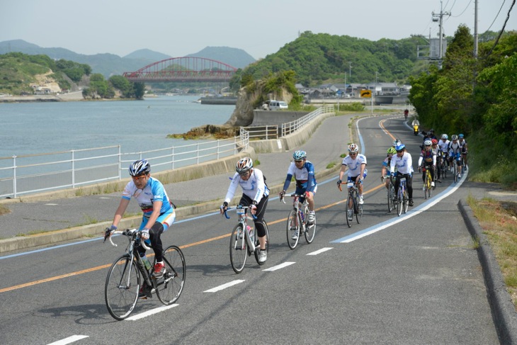 しまなみ海道を走ったジャイアントの劉会長とその一行