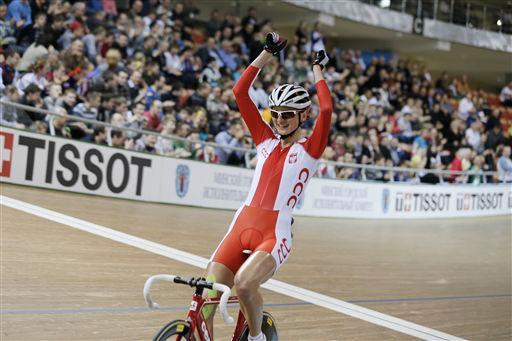 女子スクラッチレースを制したカタジナ・パウロウスカ(ポーランド)