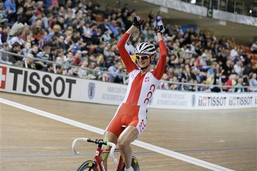 女子スクラッチレースを制したカタジナ・パウロウスカ（ポーランド）