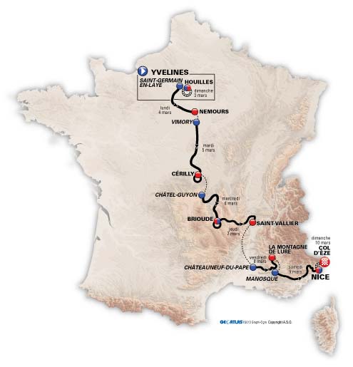 パリ～ニース2013コースマップ