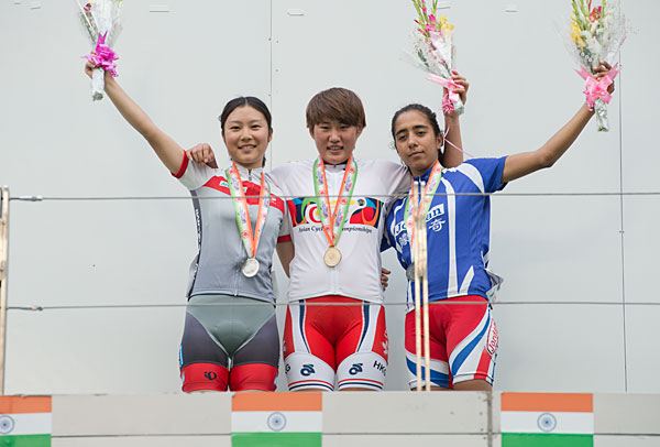 女子ジュニアロードレースで2位の坂口聖香(兵庫・パナソニックレディースチーム)