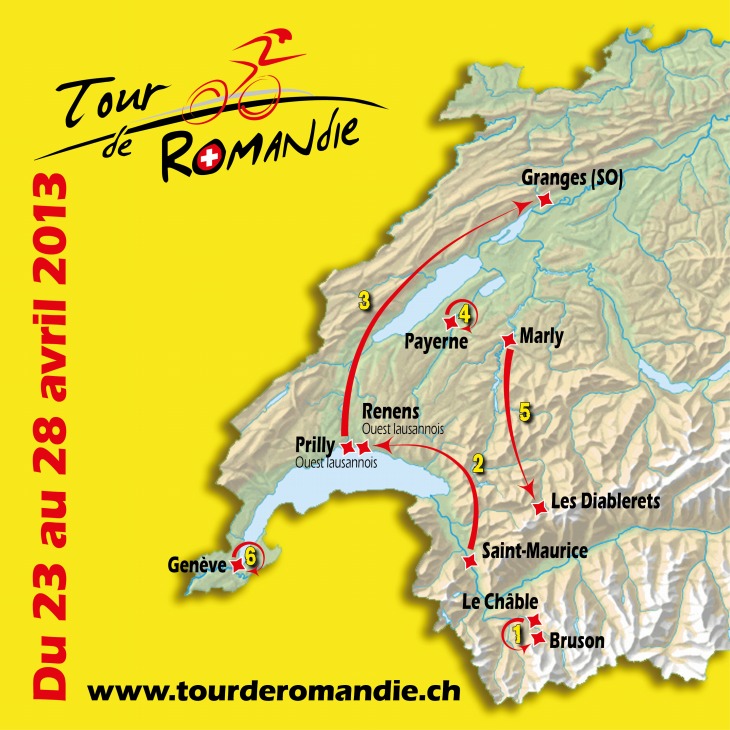 ツール・ド・ロマンディ2013 コースマップ