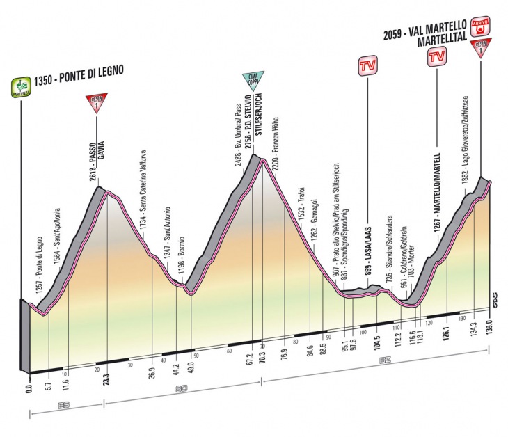 ジロ・デ・イタリア2013第19ステージ・高低図