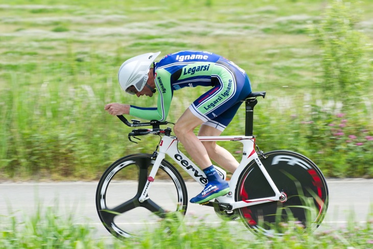A登録 U23エリート20km クラスで優勝したポール・ソールズベリー(イナーメ信濃山形)